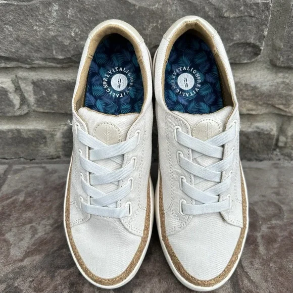 Womens 7.5 B - Revitalign Orthotic Gore-Lace Slip-On‎ Sneaker - Hermosa Cream - Picture 4 of 8